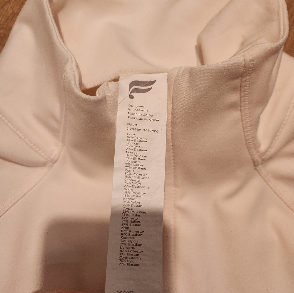 Fabletics Trinity Athletic Zip Jacket Cream Large - image 4